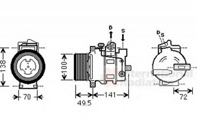 VAN WEZEL 3000k476 -  Компрессор, кондиционер